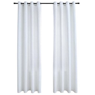 Berkfield Elegant Blackout Curtains With Metal Rings 2 Pcs Off White 140X175 Cm