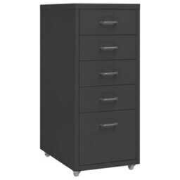 Walplus Mobile File Cabinet Anthracite 28X41X69 Cm Metal