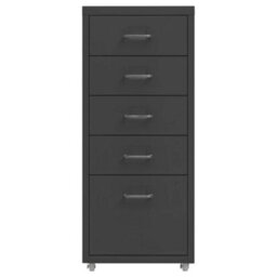 Walplus Mobile File Cabinet Anthracite 28X41X69 Cm Metal - thumbnail 2