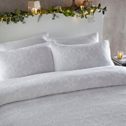 Furn. Snowflake Tufted 100% Cotton Duvet Cover Set, Double, White - thumbnail 3
