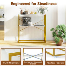 Gainoom 90Cm White Console Table 2-Tier Entryway Table Modern Luxury Narrow Long Behind Sofa Shelf - thumbnail 5