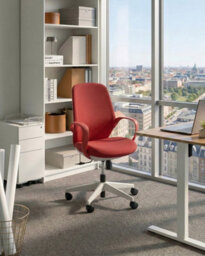 Beliani Modern Office Chair Foama Red - thumbnail 2