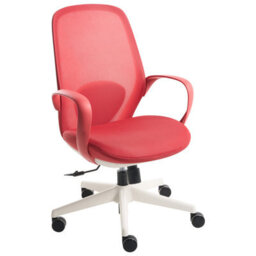 Beliani Modern Office Chair Foama Red - thumbnail 4