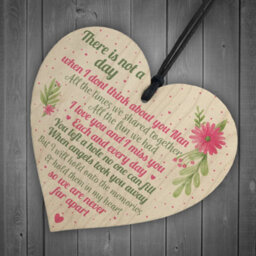 Red Ocean Nan Memorial Gifts Grave Plaque Tribute Sign Wooden Heart Mum Nan Birthday Gifts For Her - thumbnail 6