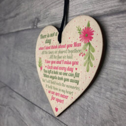 Red Ocean Nan Memorial Gifts Grave Plaque Tribute Sign Wooden Heart Mum Nan Birthday Gifts For Her - thumbnail 7