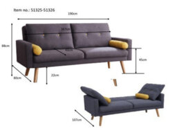 Home Detail Langley Fabric Sofa Bed With Natural Wooden Legs Tufted Backrest Charcoal With Matching Bolster Cushions - thumbnail 4