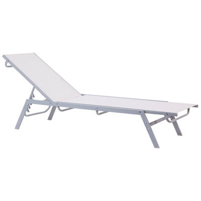 Beliani Sun Lounger Noli Reclining Metal White - image 1