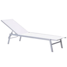 Beliani Sun Lounger Noli Reclining Metal White - thumbnail 4
