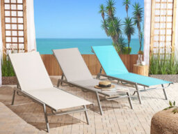 Beliani Sun Lounger Noli Reclining Metal White - thumbnail 2