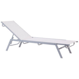 Beliani Sun Lounger Noli Reclining Metal White - thumbnail 1