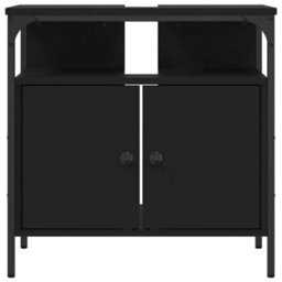 Walplus Bathroom Sink Cabinet Black 60X30X60 Cm Engineered Wood - thumbnail 5