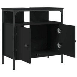 Walplus Bathroom Sink Cabinet Black 60X30X60 Cm Engineered Wood - thumbnail 6