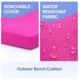 House Of Home Outdoor Bench Cushion Fuchsia 4 Seater 170Cm - thumbnail 4