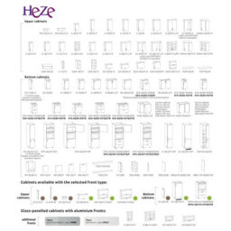 Heze Furniture William 7 Units Professional Kitchen Cabinets Set - Light Grey Gloss - thumbnail 9