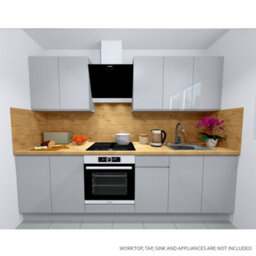 Heze Furniture William 7 Units Professional Kitchen Cabinets Set - Light Grey Gloss - thumbnail 5