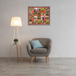 AK Frames 80X70Cm Marble Grey Modern Multi Photo Frame With Poppy Red Mount - Holds 20 Apertures (18X) 6X4, (2X) 4X4 Photos - thumbnail 3