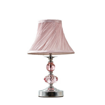 Valuelights Jaigier Modern Polished Chrome Touch Table Lamp With Pink Pleated Shade - image 1
