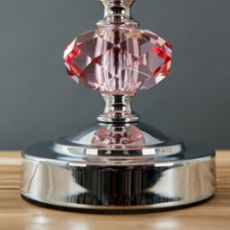 Valuelights Jaigier Modern Polished Chrome Touch Table Lamp With Pink Pleated Shade - thumbnail 5