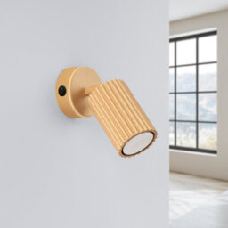 Luminosa Lighting Luminosa Karbon Minimalist Single Wall Spotlight Gold With Switch - thumbnail 2