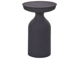 Beliani Aria Side Table Black Iron 33 X 33 X 50 Cm Round Top Modern Living Room End Table - thumbnail 1