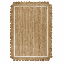 Melrose 100% Jute Made Naturals Border Scallop Edge Medium Area Rug 120/170Cm - thumbnail 6