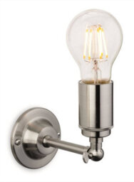 Luminosa Lighting Luminosa Indy 1 Light Indoor Candle Wall Light Brushed Steel, E27
