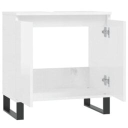 Berkfield Bathroom Cabinet High Gloss White 58X33X60 Cm Engineered Wood - thumbnail 5