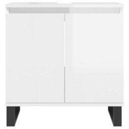 Berkfield Bathroom Cabinet High Gloss White 58X33X60 Cm Engineered Wood - thumbnail 4
