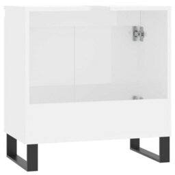 Berkfield Bathroom Cabinet High Gloss White 58X33X60 Cm Engineered Wood - thumbnail 7