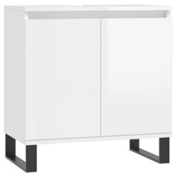 Berkfield Bathroom Cabinet High Gloss White 58X33X60 Cm Engineered Wood - thumbnail 2