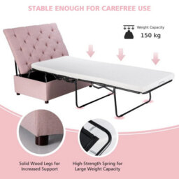 Convertible Sofa Bed Folding Ottoman Sleeper Space Saving Couch Lounger - thumbnail 4