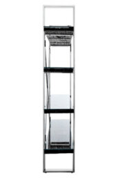 Orsina Black Four Tier Shelf Unit, Matte Black Open Frame Bookcase With 4 Shelves, Storage Book Rack - thumbnail 3