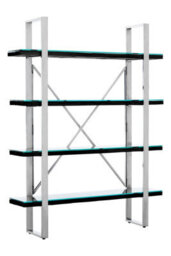Orsina Black Four Tier Shelf Unit, Matte Black Open Frame Bookcase With 4 Shelves, Storage Book Rack - thumbnail 4