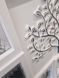 Biznest Embossed Family Tree Photo Frame White & Black Collage 8 Openings Wall Mount 4X6 '' Metal Hooks Stable Hanging 60X46 Cm - thumbnail 6