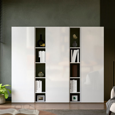 Decorotika Lourdes Moduler Modern Tv Unit Wall Mount Customizable Layout High Gloss White - image 1