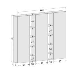 Decorotika Lourdes Moduler Modern Tv Unit Wall Mount Customizable Layout High Gloss White - thumbnail 6