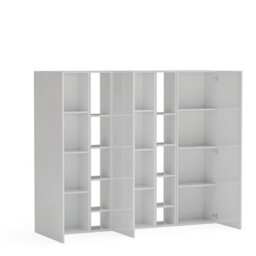 Decorotika Lourdes Moduler Modern Tv Unit Wall Mount Customizable Layout High Gloss White - thumbnail 5