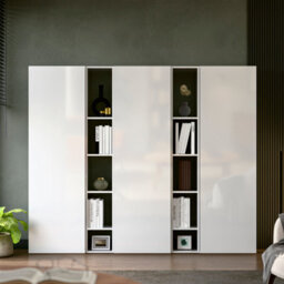 Decorotika Lourdes Moduler Modern Tv Unit Wall Mount Customizable Layout High Gloss White - thumbnail 1