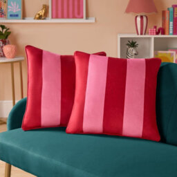 OHS 4 Pack Stripe Cushion Cover, Red/pink - 45 X 45Cm - thumbnail 2