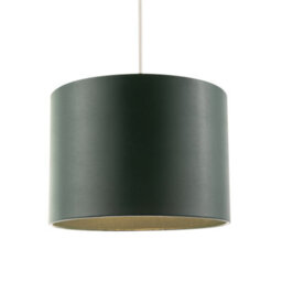 Happy Homewares Classic Forest Green Faux Leather Lamp Shade With Inner Cotton Lining - thumbnail 2