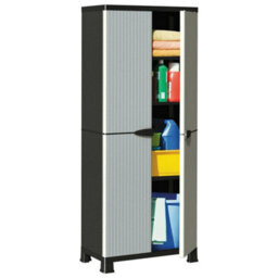 Vidaxl Plastic Cabinet 68X39X171.5 Cm Rattan Design - thumbnail 1