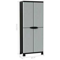 Vidaxl Plastic Cabinet 68X39X171.5 Cm Rattan Design - thumbnail 9