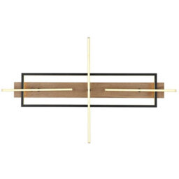 Luminosa Lighting Luminosa Beatrix 60X100Cm Integrated Led Semi Flush Ceiling Light Matt Black Rectangular Rotating Rods Led 3000K - thumbnail 4
