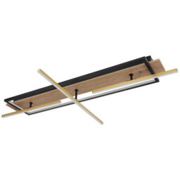 Luminosa Lighting Luminosa Beatrix 60X100Cm Integrated Led Semi Flush Ceiling Light Matt Black Rectangular Rotating Rods Led 3000K - thumbnail 2