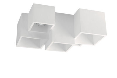 Luminosa Lighting Luminosa Foster Paintable Plaster Ceiling Lamp, White, Gu10