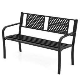 Outdoor Metal Loveseat Chair 2 Persons Patio Bench - thumbnail 6