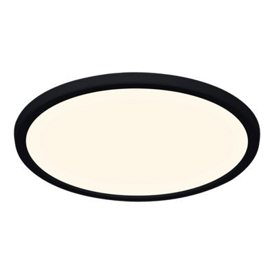 GoodHome Solidaster Matt Plastic Black Frosted Effect Led Ceiling Light - image 1