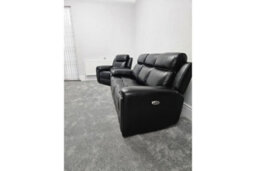 Furniture Instore Sienna Black Leather Aire Seater Sofa - thumbnail 4