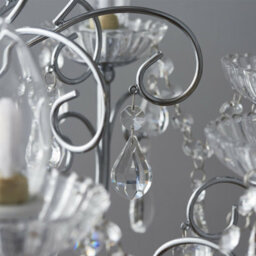 Bathroom Ceiling Pendant Light Chrome & Crystal Ip44 8 Bulb Hanging Lamp Rose - thumbnail 5