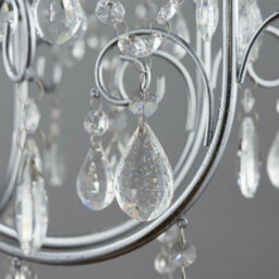 Bathroom Ceiling Pendant Light Chrome & Crystal Ip44 8 Bulb Hanging Lamp Rose - thumbnail 4